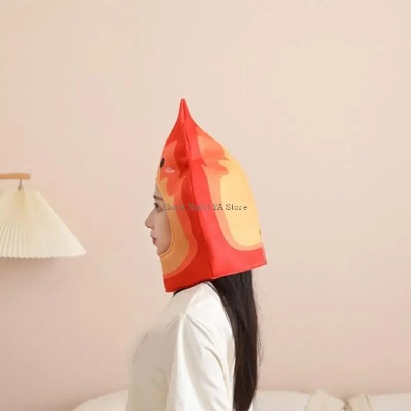 Flame Design Stretchy Skull Cap For Photography Cosplay Event Soft Breathable Headgear Hat for Family Gathering Event