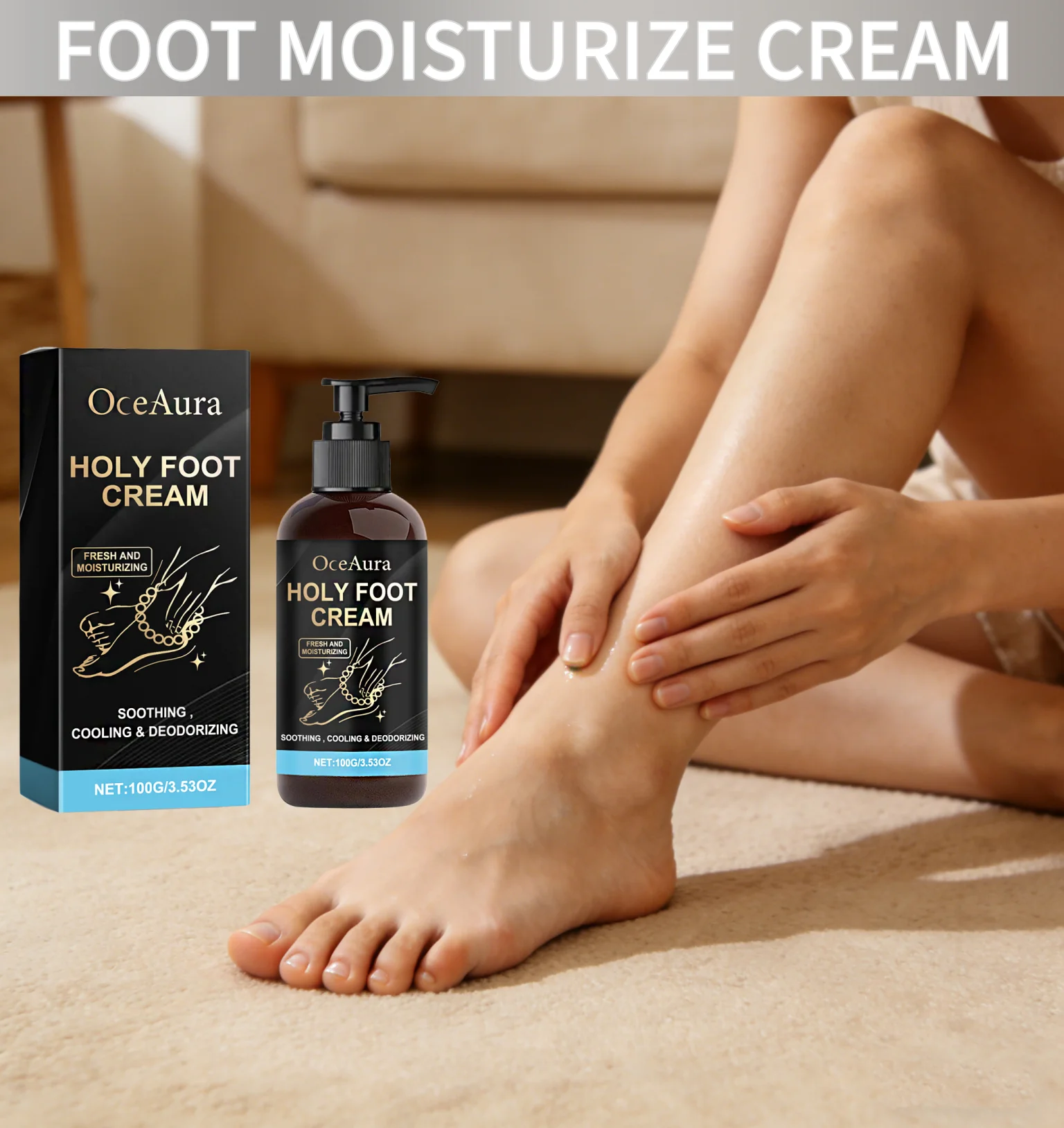 

OCEAURA Foot Moisturizing Cream Exfoliate Remove Dead Skin Repair Cracks Relieve Dryness Smooth Perspiration Foot Soothing Cream