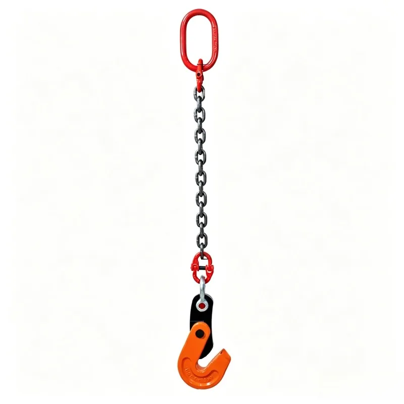Steel Plate Lifting Clamp Single Chain Sling Assembly Heavy Duty Lifting Hook Fixture For Steel Sheet Industrial Wear Resistant