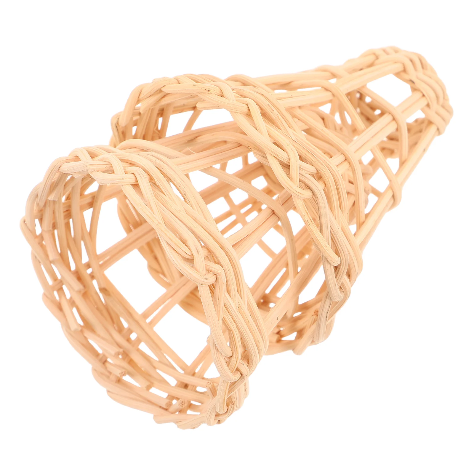 

2Pcs Rattan Lampshade Handwoven Mini Chandelier Shades Decorative Solar Light Covers Small DrumVintage Boho Lamp Shades