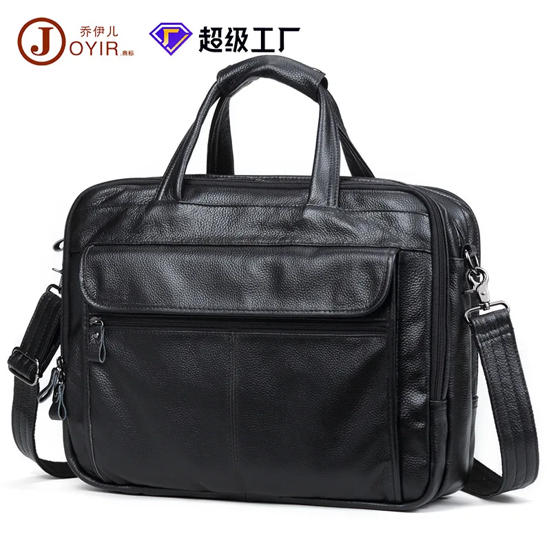 

Fashion Leather Men's Briefcase, Business Retro Men's Portable 15.6 Inch Leather Computer Bag Accessories High-end Gifts New