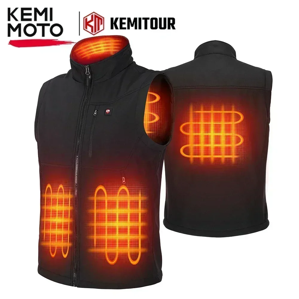 

KEMIMOTO Heated Vest Unisex 6 Heating Areas Winter Warm Jacket with 10000mAh Baterry APP Control Washable Outdoor Sports Gear