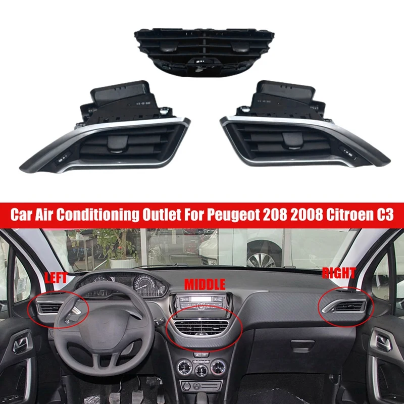 

Автомобильная решетка кондиционера для Peugeot 208 2008 Citroen C3 96731316GF 96731317GF 96731317ZD 96731316ZD 96728486ZD