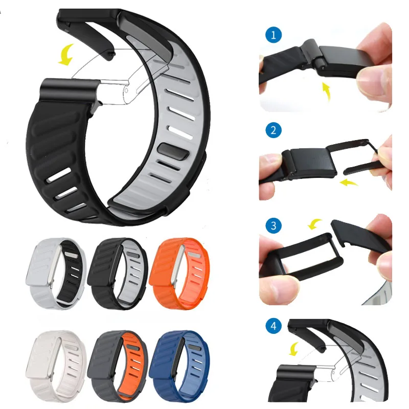 스포츠 손목 밴드 소프트 터치 실리콘 방수 및 땀 방지 교체 밴드 4.0 HRM과 호환 가능