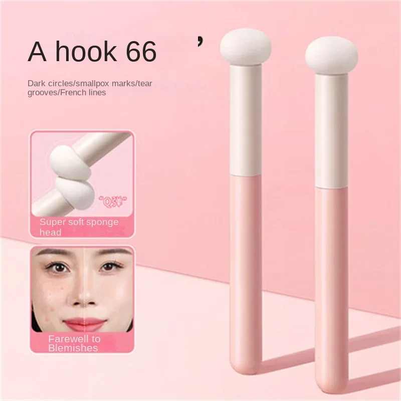 Corretivo escova esponja cabeça, tampa de cabeça redonda, lacrimal, black eye smudging, marca sem escova, uso duplo seco e molhado, novo