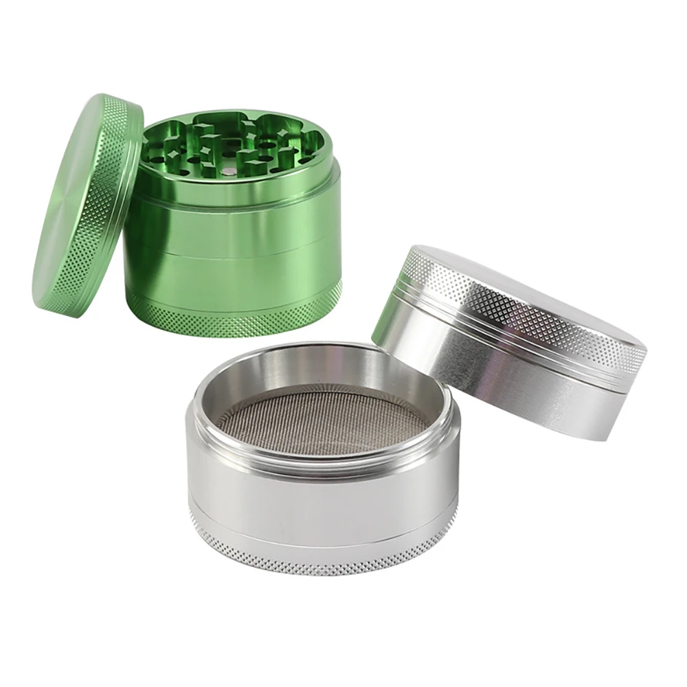 55mm Al Alloy Herb Mills 4-parts Tobacco Grinder Durable Metal Spice Crusher Kitchen Tools Smoking Accessories for Smoker Gifts