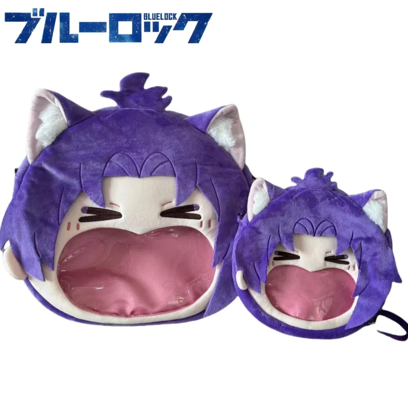 

Плюшевая сумка через плечо с синим замком, большая сумка для рта с рисунком Mikage Reo Itabag, большая вместительная сумка для хранения значков, полупрозрачный дисплей, праздничный подарок