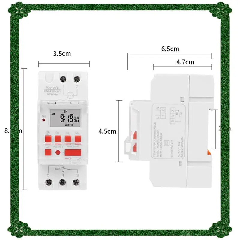 24-Hour Delivery 8X SINOTIMER TM919B 220V 30A Programmable Digital Timer Switch DIN Automatic Cycle Timing Controller For Lights
