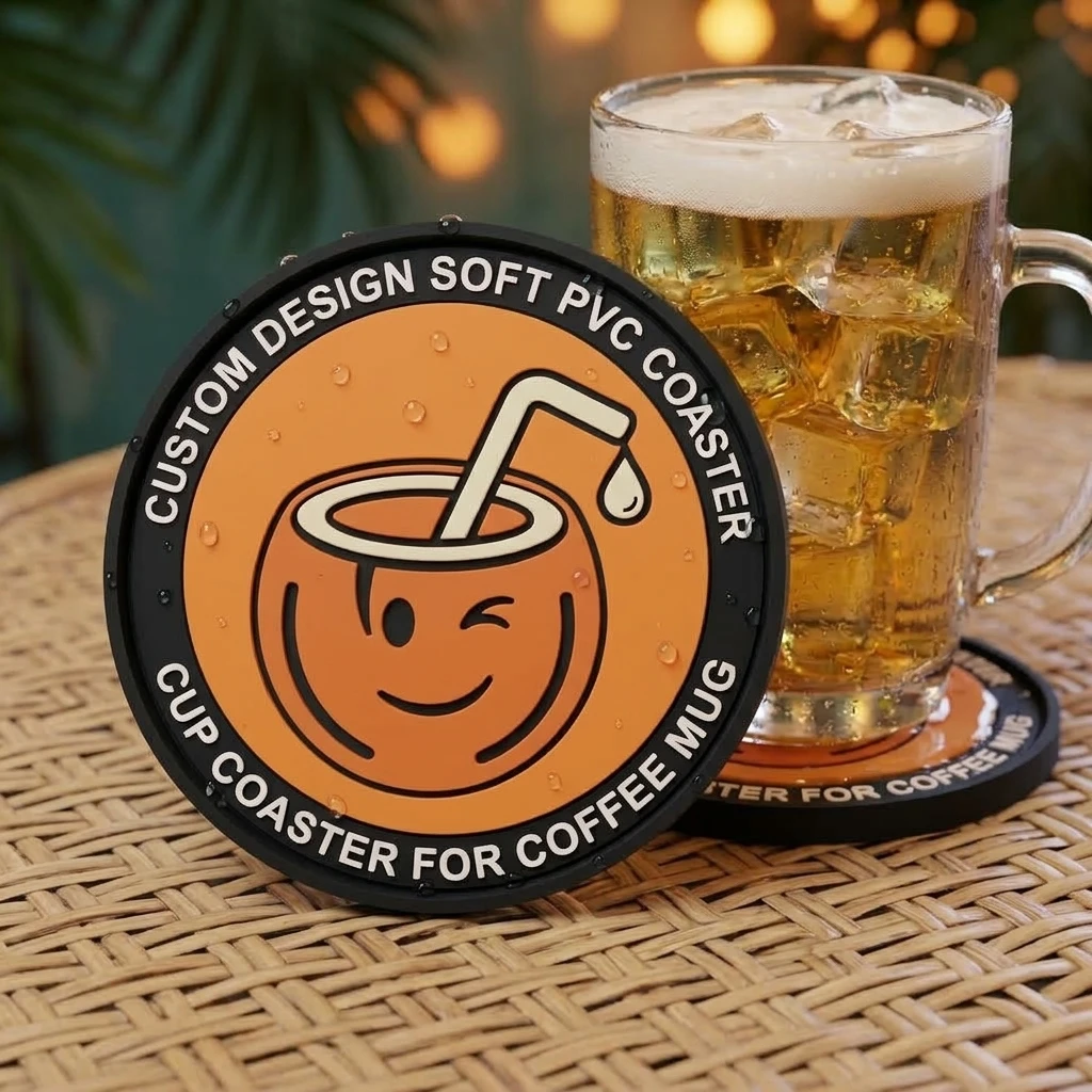 Customized Printed Logo Drink Coaster Durable PVC Silicone Rubber Tea Coffee Insulation Mat