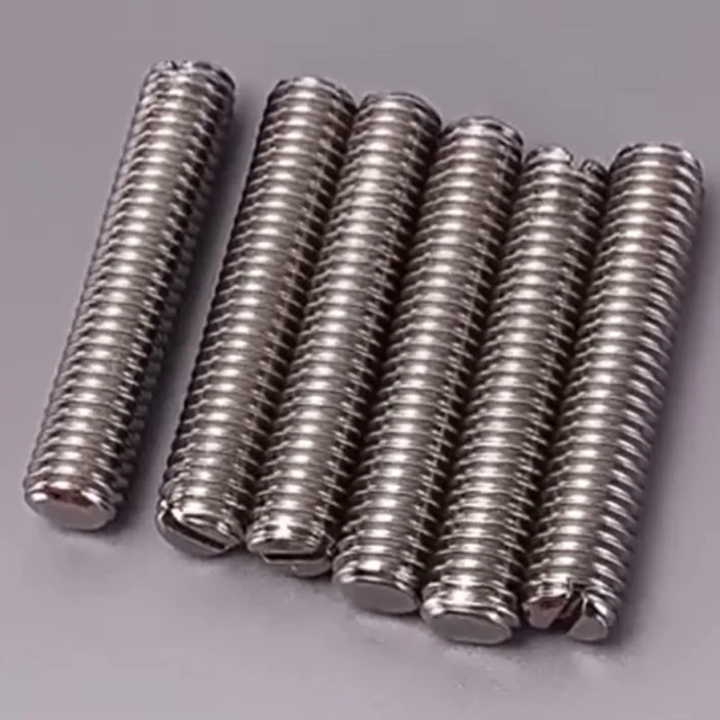 2/3/5/10/20/30~100pcs 304 A2 Stainless Steel Slotted Head Flat Point End M2 M2.5 M3 M4 M5 M6 M8 M10 Headless Grub Bolt Set Screw