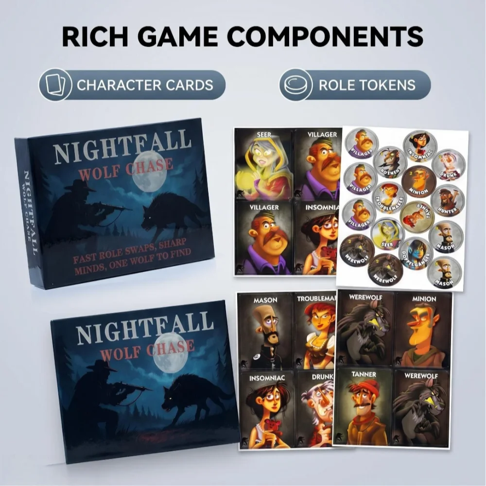

"Moon Wolf" card game, a tabletop toy suitable for gatherings and parties. Also a perfect gift.
