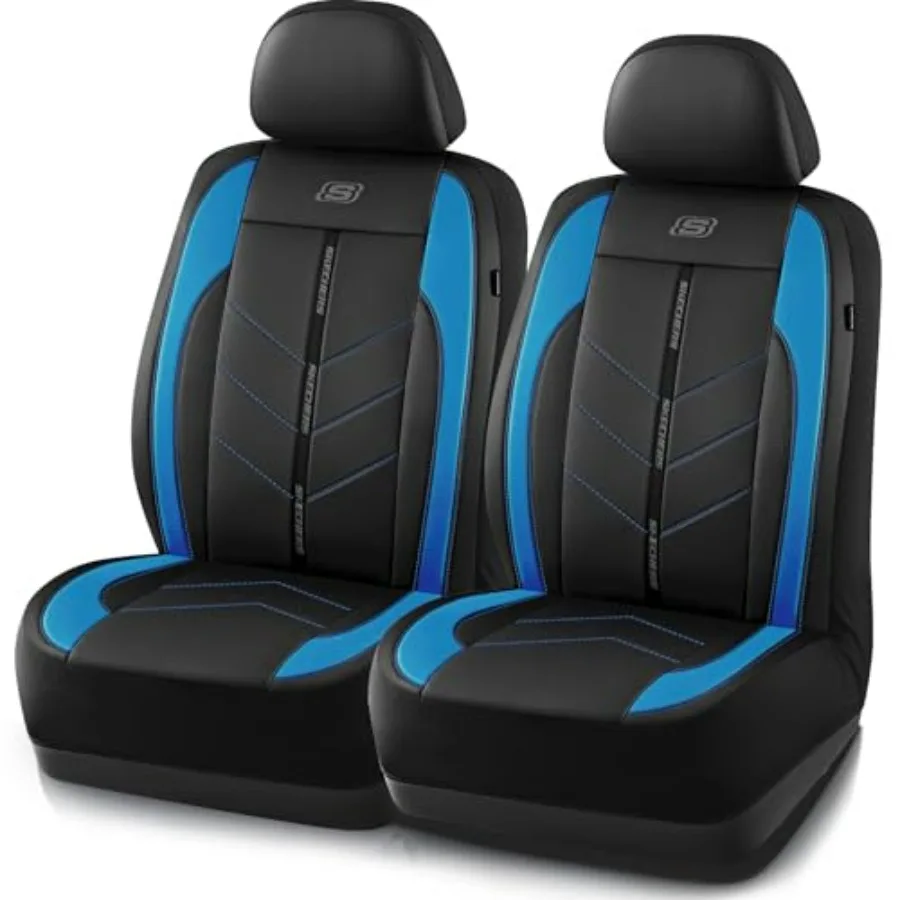 

Luxury Faux Leather Car Seat Covers Waterproof Anti-Slip Front Seat Protector Universal Fit Airbag Compatible for Most Cars Van