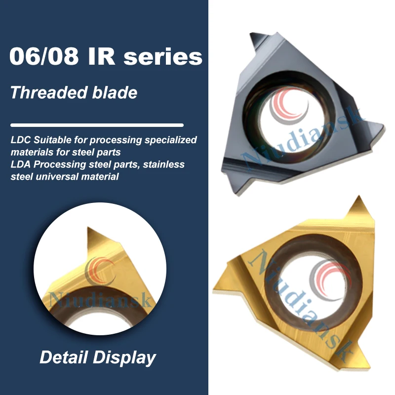 เครื่องกลึง CNC กระบวนการเกลียว 06IR A55 06IR A60 08IR A55 08IR 1.5ISO LDA 06IR/08IR ซีรีส์ใบมีดเกลียวสากลวัสดุเครื่องมือ