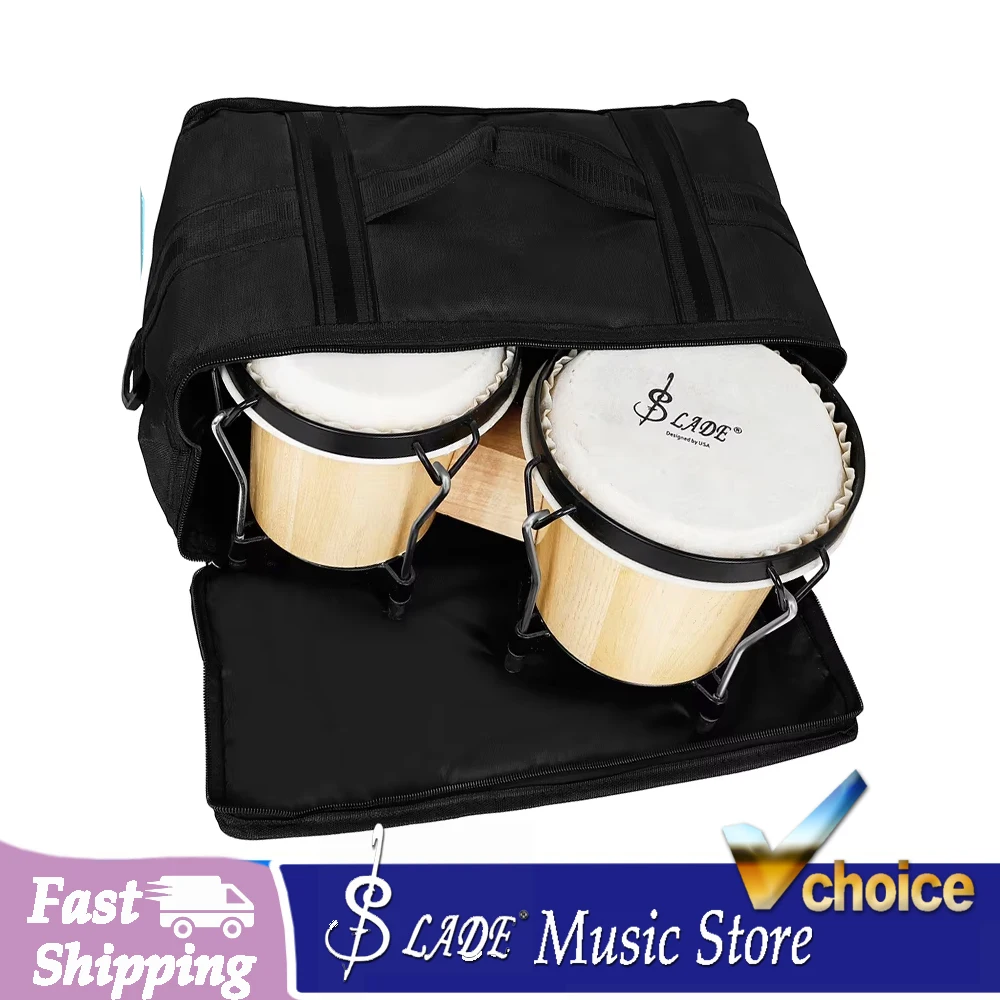 Bongo-Trommel-Tasche, tragbar, aus Oxford-Stoff, wasserdicht, Bongo-Trommel-Etui, tragbarer Rucksack, Teile und Zubehör für Schlaginstrumente
