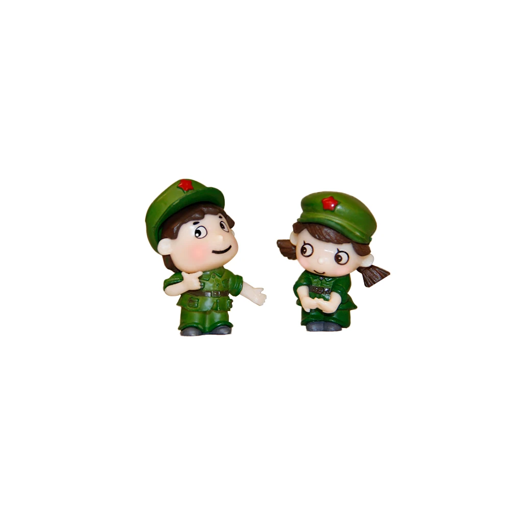 Miniature Military Couple Bonsai Terrario 241401 Crafts