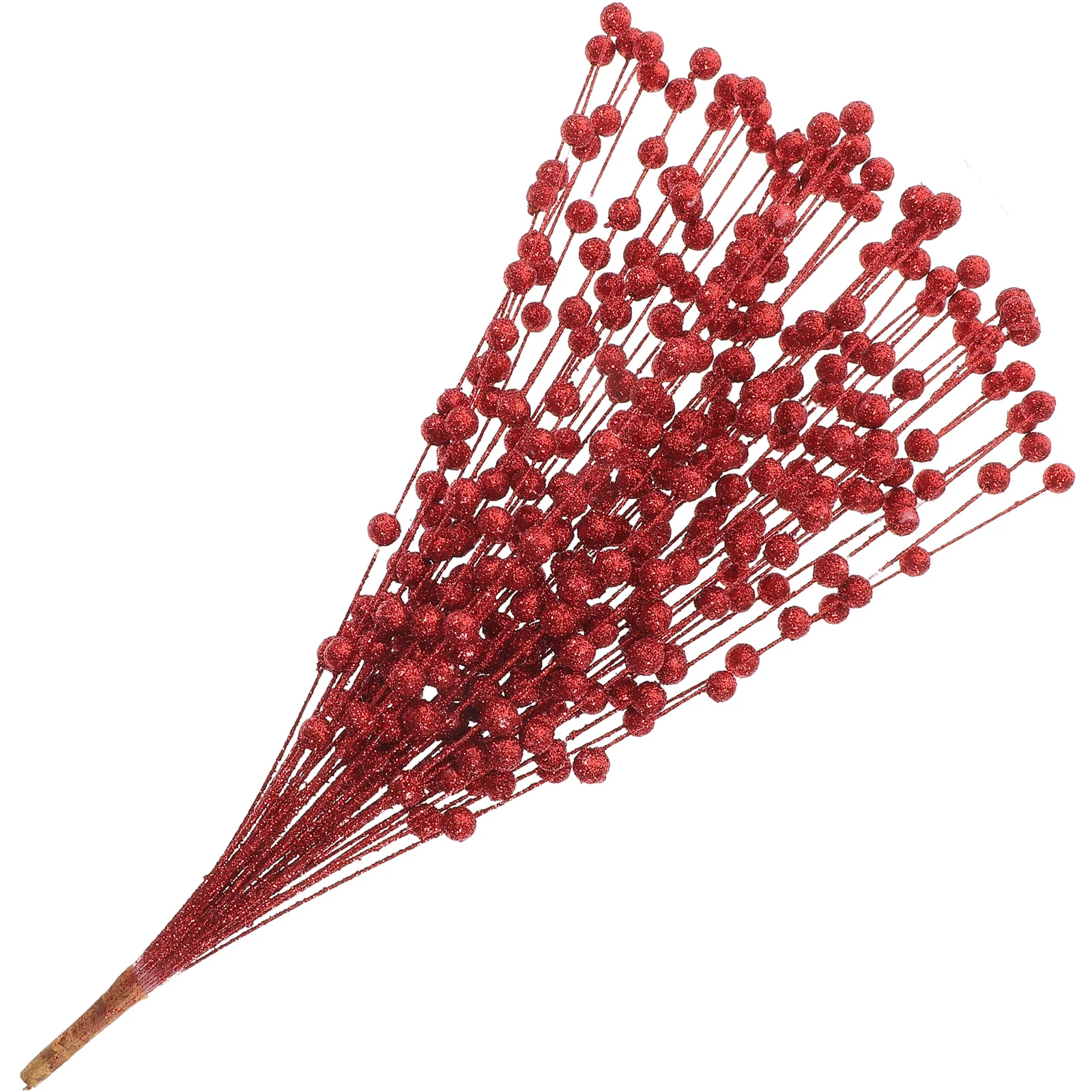 

1 Bunch Artificial Glitter Holly Berry Branch Christmas Decoration Christmas Tree Picks Flower Arrangement Decorations Party