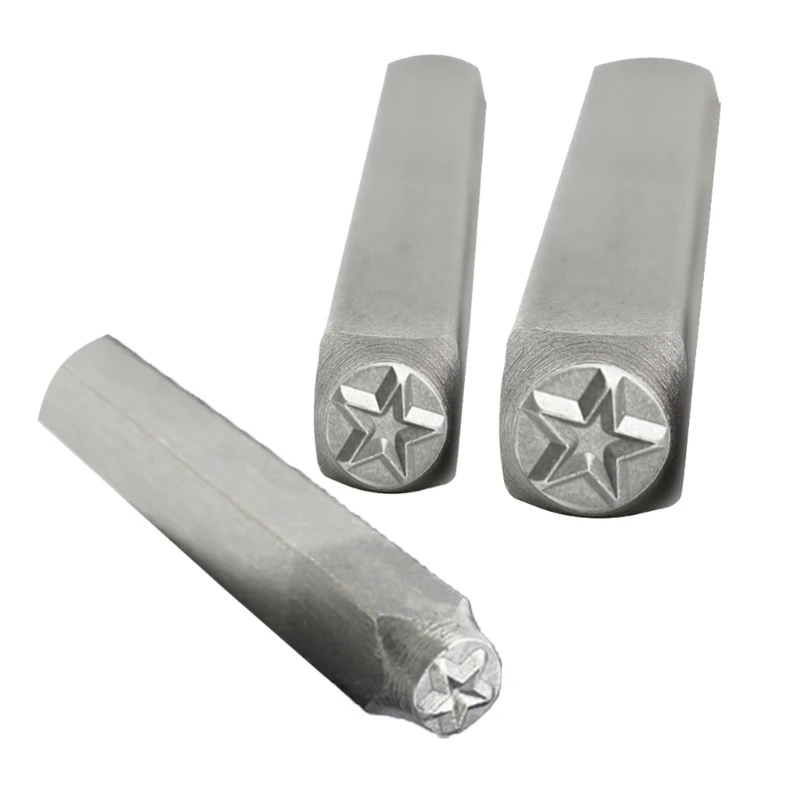 Set Of 3 Five Pointed Star Pattern Metal Stamping Tool Kits Carbon Steel Stamps Jewelry Making Accessories