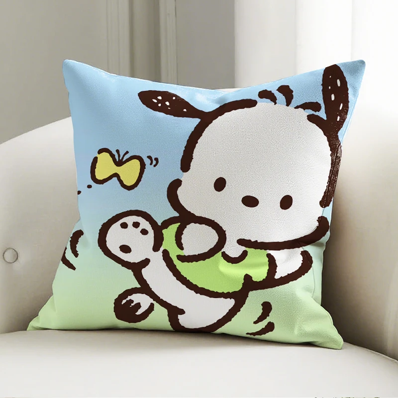 

Sanrio Pochacco Pillow Case Blue Green Cute Cartoon Cushion Cover Soft Plush Sofa Bed Decor Gift