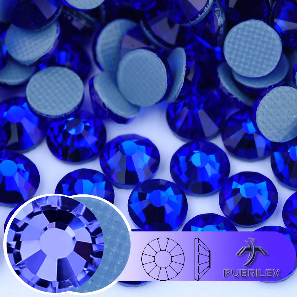 

Sapphire Flatback Rhinestones Hotfix Rhinestones Flatback Crystal Glass Gems with Clear Bag Nail Art Kit for Crafts Clothes DIY