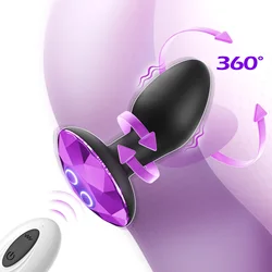 Vibromasseur anal avec télécommande pour hommes et femmes, masseur de prostate, plug anal adulte, jouet sexuel pour gay, rotation à 360 °