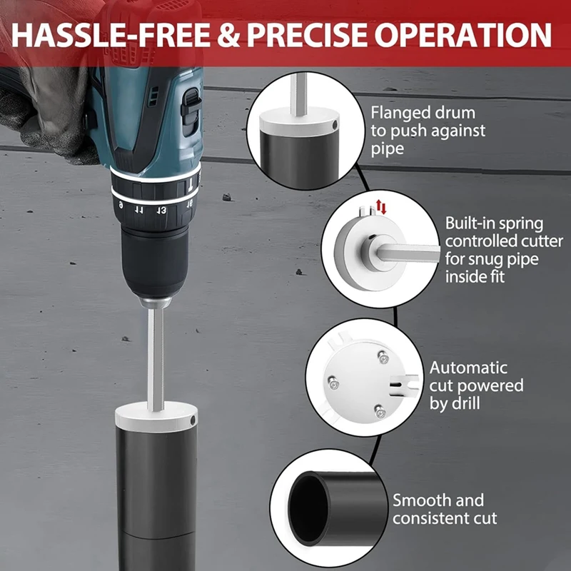 Inside Pipe Cutter For 1-1/2 Inch And 2Inch Schedule 40 Pipe,7 Inch Cutting Depth Internal PVC Pipe Cutter Plumbing Tool