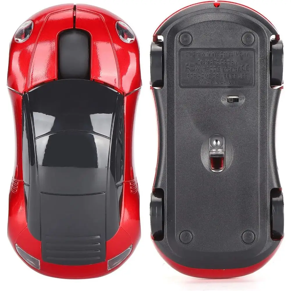 2.4GHz Sports Car Wireless Mouse 1600DPI USB Scroll Car Shaped Wireless Mouse Low Energy Consumption Convenient for Laptop/PC
