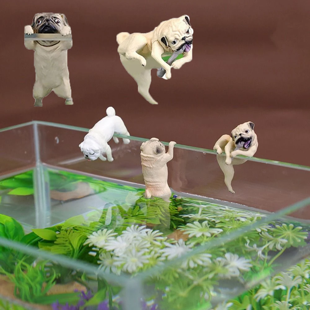 

Doll Accessories Fall Resistance Fish Tank Dog Ornament Small Delicate Dog Miniatures Simulation Handmade Aquarium