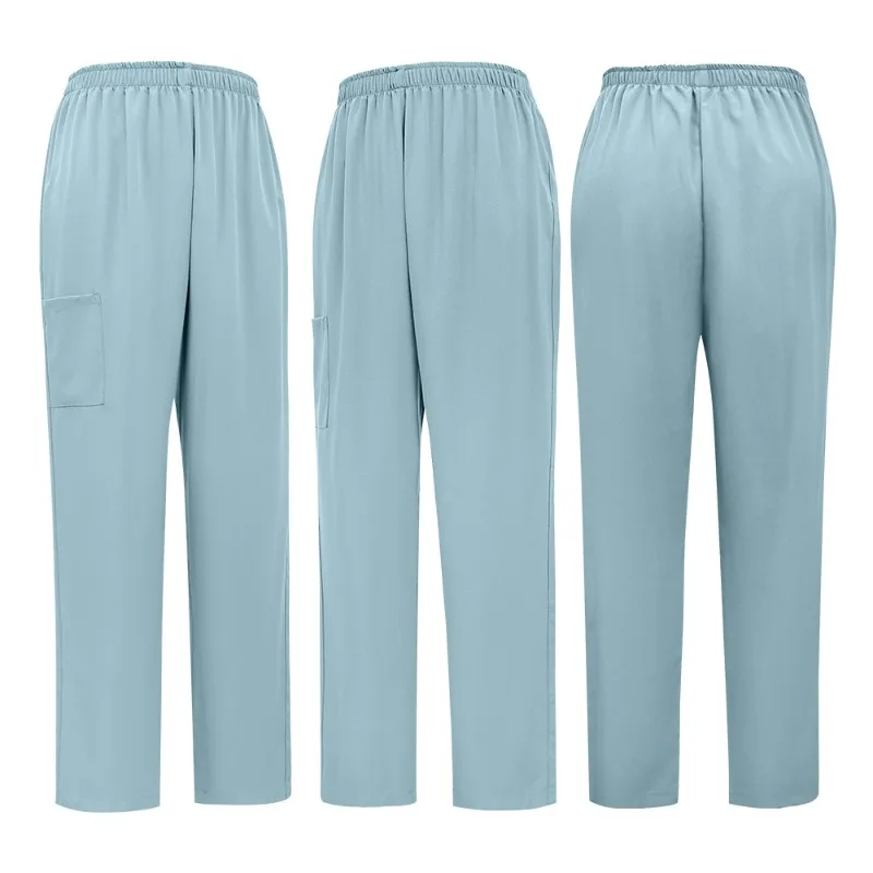 

Тонкие медицинские брюки с эластичным поясом для мужчин и женщин, розовые, синие, зеленые, удобные рабочие брюки
