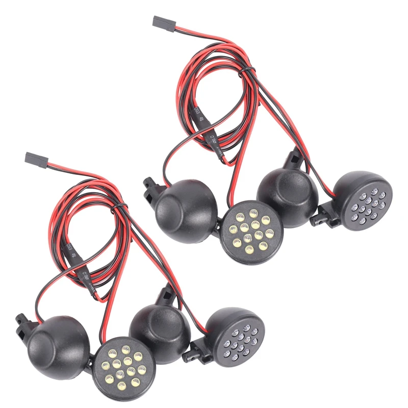 

2X 4 LED Lights Receiver Kit Plastic Shell Lotus Headlights For 1/5 HPI BAJA Rovan King Motor 5B