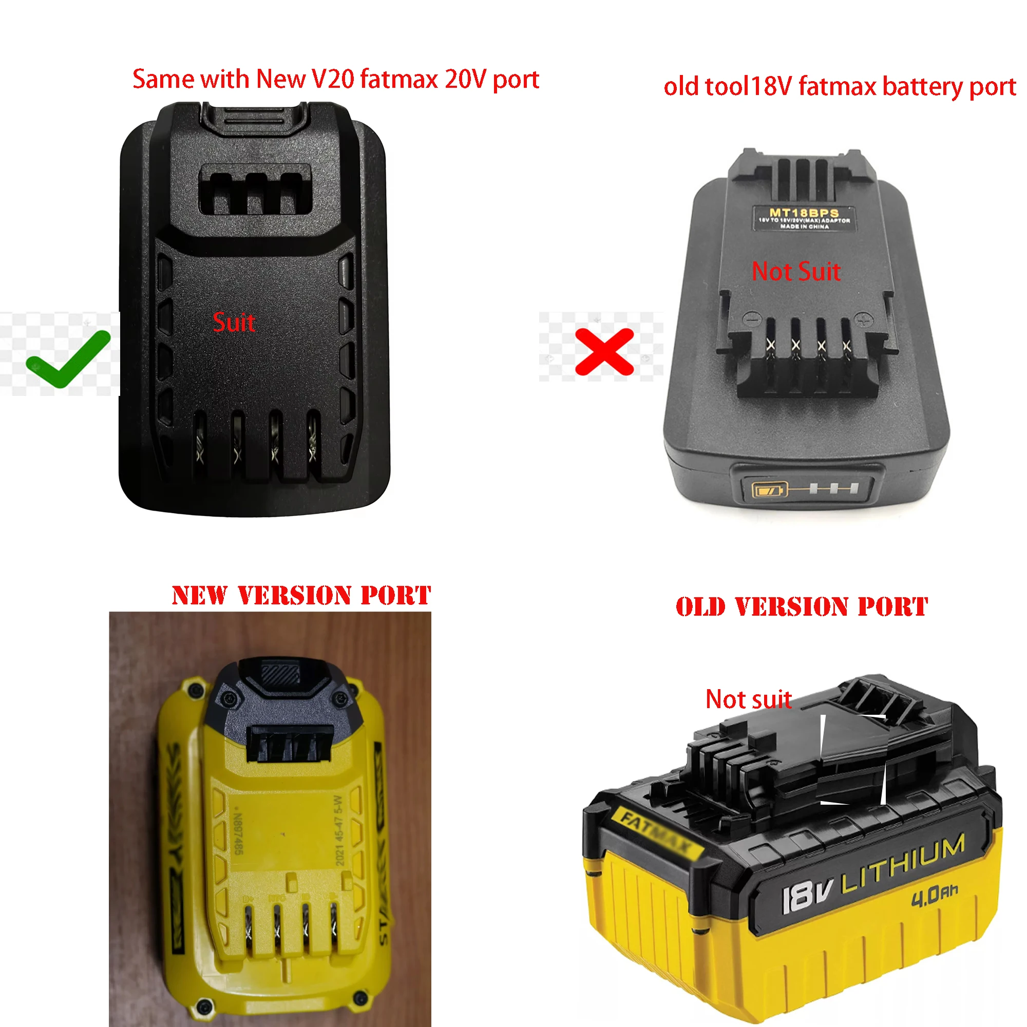 Adatpor for Stanley fatmax V20 tool SB202 SB204 SB206 work for dewalt  DCB200 18V 20V 54V 60V battery