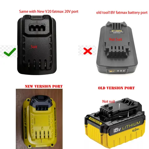 Adatper for Stanley fatmax V20 tool work for dewalt  DCB200 18V 20V 54V 60V battery(ship adaptor only)