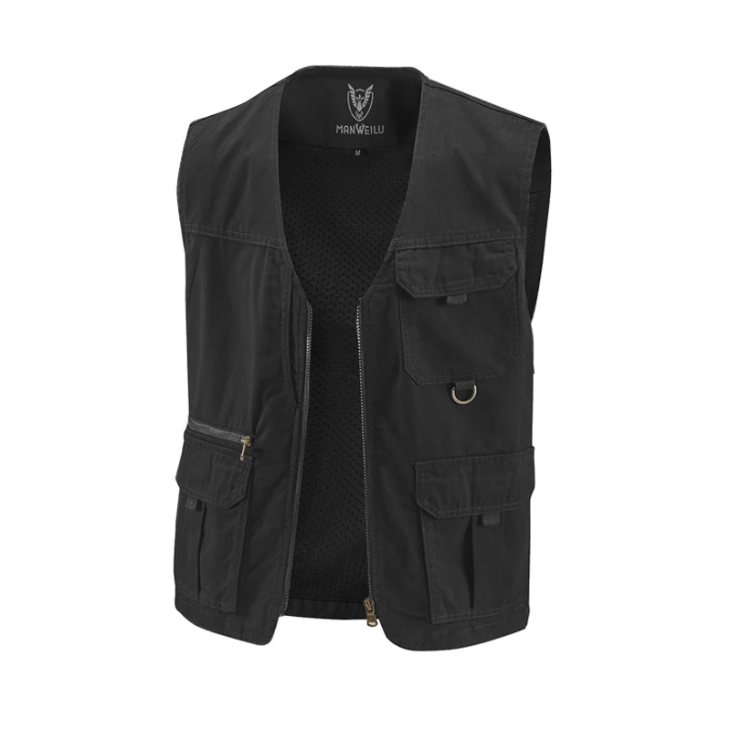 

Summer Men's Fishing Waistcoats Outdoor Leisure Men Cotton Mesh Breathable Vests Fashion Mens Windbreaker Photography Vests 7XL