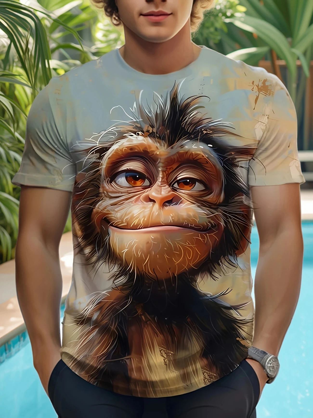 Abstract Cat Pattern T-Shirt For Men Funny Animals 3D Printed Tees Summer Casual Short Sleeve Round Neck Tops Street T Shirts