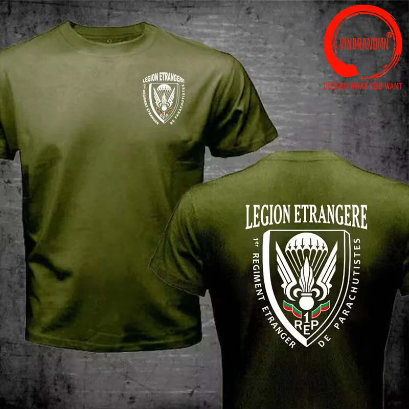 Funny Design French Foreign Legion 1er Régiment Etranger de Parachutistes T Shirt Men Fashion Trendy Casual Clothing Stylish Top