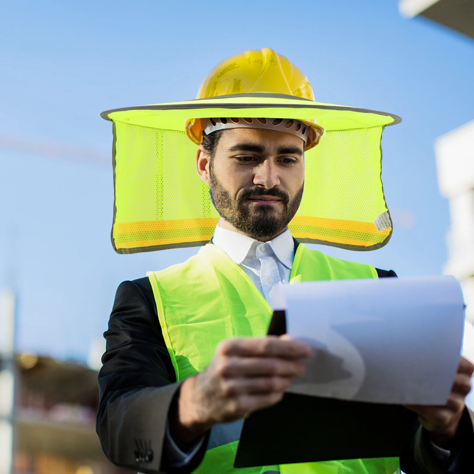 

2Pcs Hard Hat Sun Shade Cover Neck Shield Full Brim Protective Tool for Workers Outdoor Sun Protection Hard Hat Visor