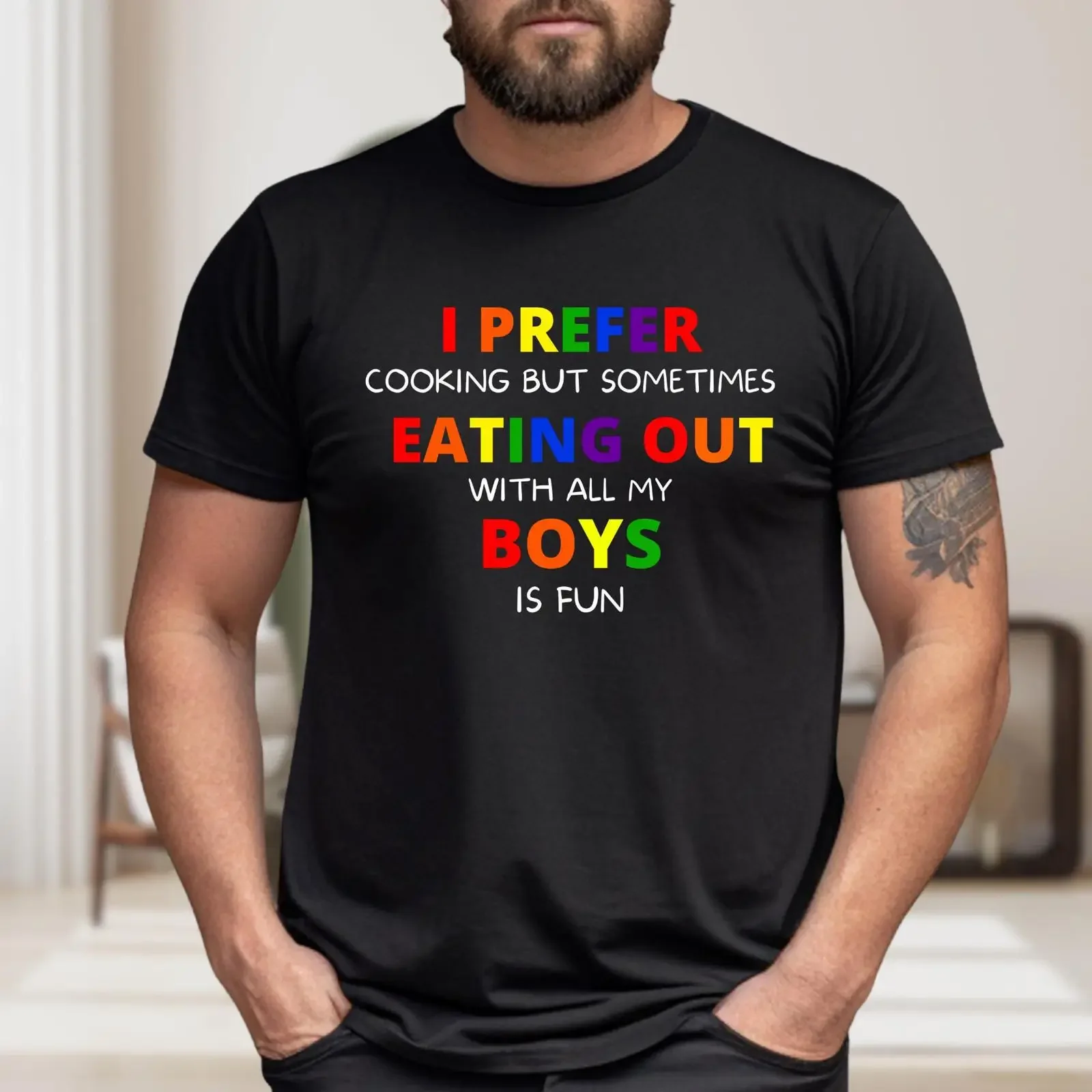 I Prefer Eating Out With Boys Funny Gay Saying T Shirt LGBTQ Pride Sarcastic Apparel  vintage Washed designer clothes Unisex