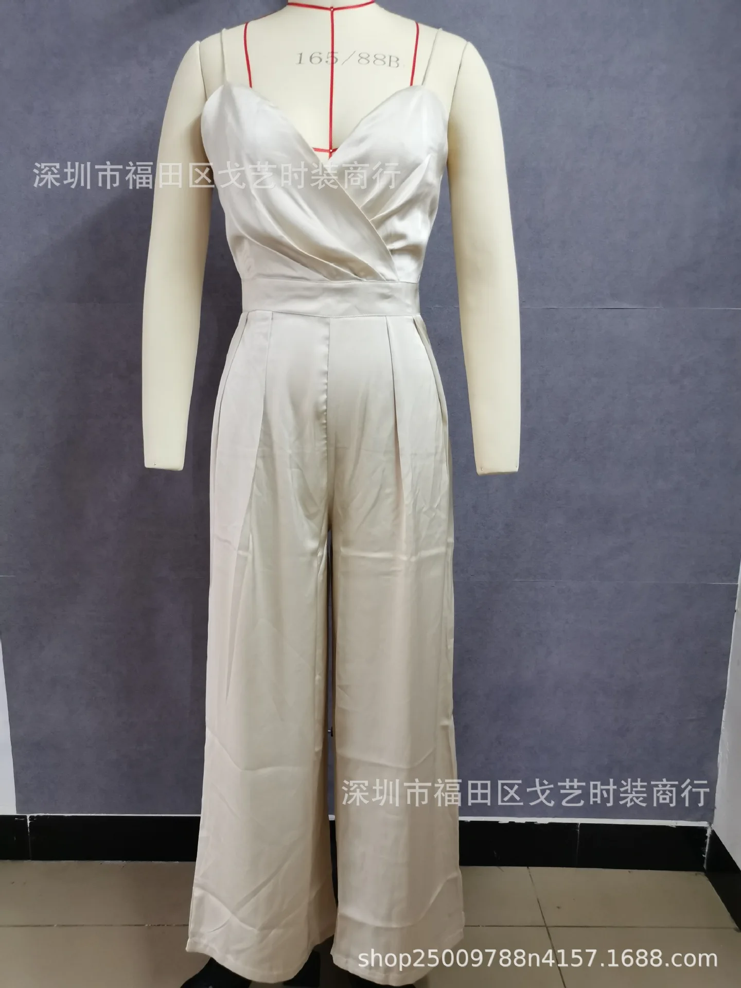 2024 New Style Sexy Elegant Sleeveless Long Jumpsuit Sling Jumpsuit High Waist Slim Wide Leg Jumpsuits Mopping Pants For Women