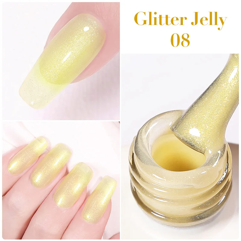 

BORN PRETTY Jelly Gel Nail Polish Yellow Nude Pink Transparent Skin Color Semi Permanent Soak Off UV LED Nail Art 15ml Varnish