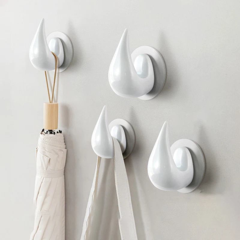 Wall Mounted Coat Hook Natural Clothes Hanger Decorative Key Hat Storage Cute Water Drop Hook Hanger Bathroom Kitchen Accessory