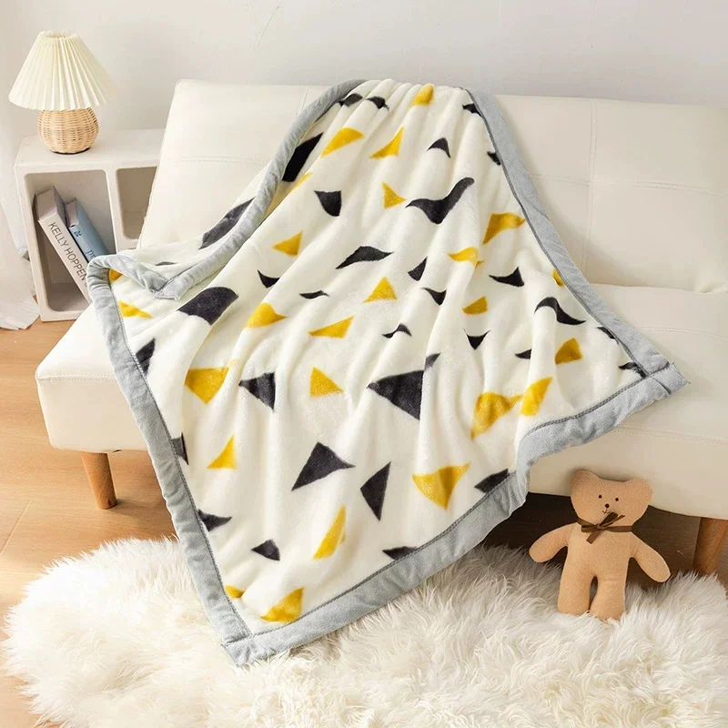 Soft 100*120cm Raschel Cartoon Blanket for Kids Children Double Layer Thicken Warm Winter Baby Blanket Throw Cover Plush Quilt