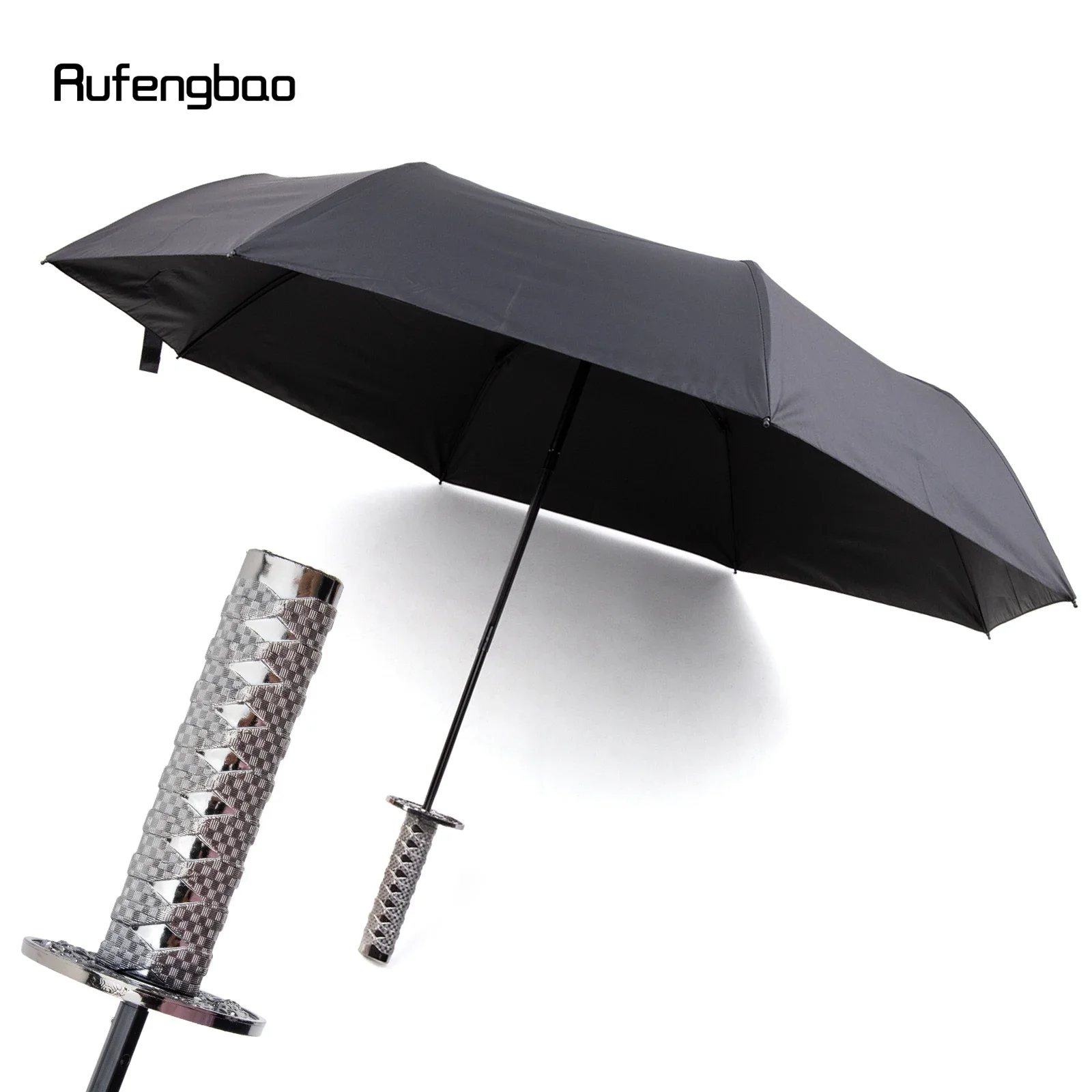 

Silver Samurai Women's Men's Umbrella, Automatic Umbrella, 8 Bones Folding UV Protection Sunny and Rainy Days Windproof Umbrella