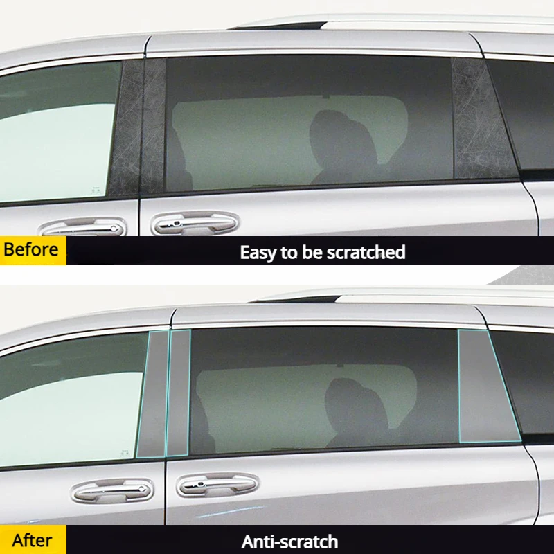 For Toyota Sienna 2021 2022 2023 Car Exterior Window B-pillar TPU Protective Film Anti-Scratch Middle Column Transparent Film