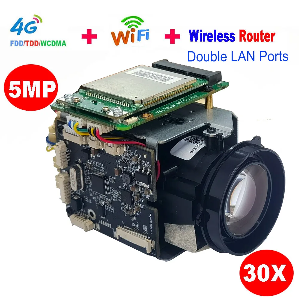 4G SIM Card Wireless Wifi AP 5MP 30X ZOOM humanoid IMX335 IP Camera Module Wireless AP DV Recorder Support SD MIC Speaker