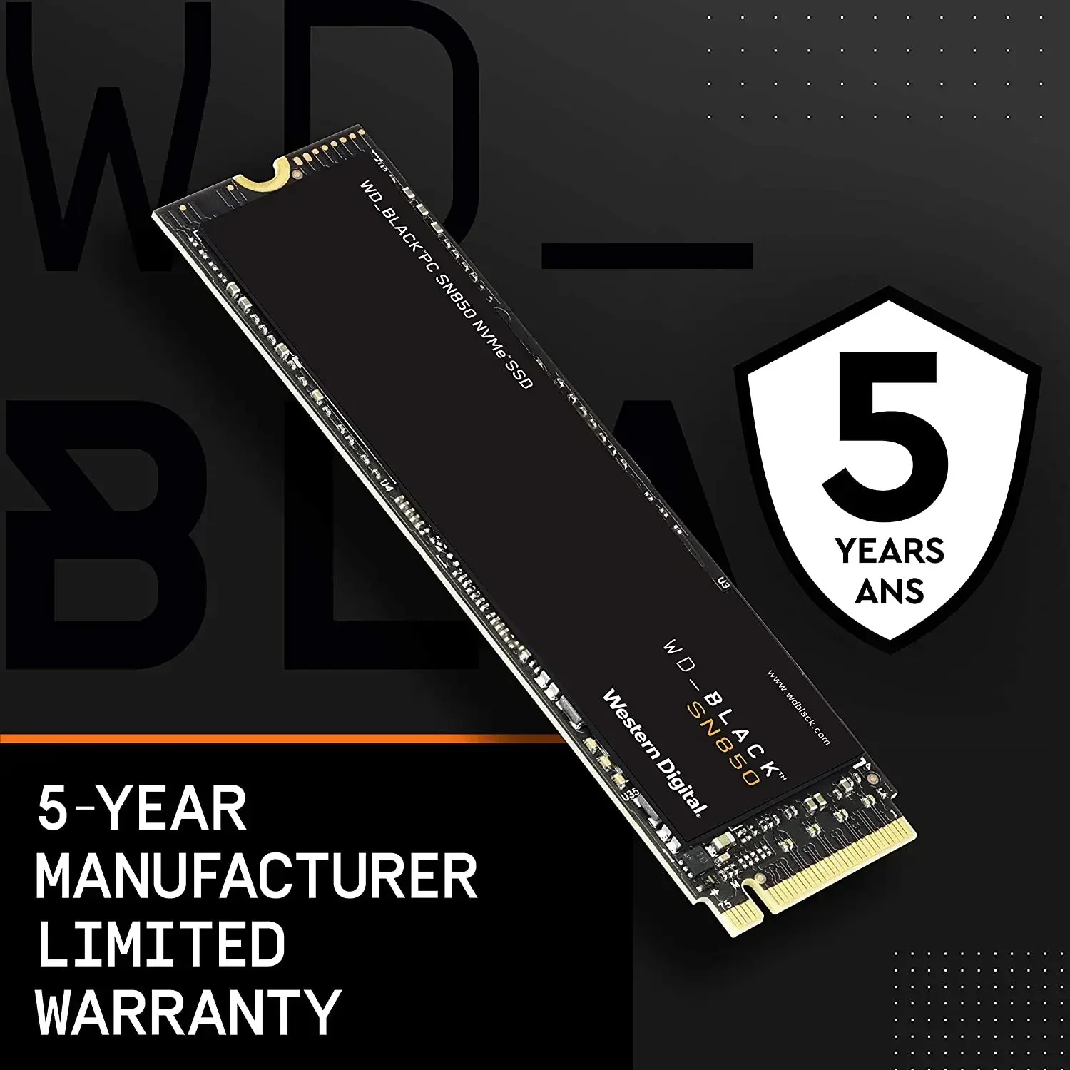 لـ WD_BLACK SN850 1 تيرا بايت NVMe محرك الحالة الصلبة المدمج PCIe 4.0 Gen4 500GB SSD، ما يصل إلى 7000 ميجابايت/ثانية M.2 2280 لـ PS5 2 تيرا بايت