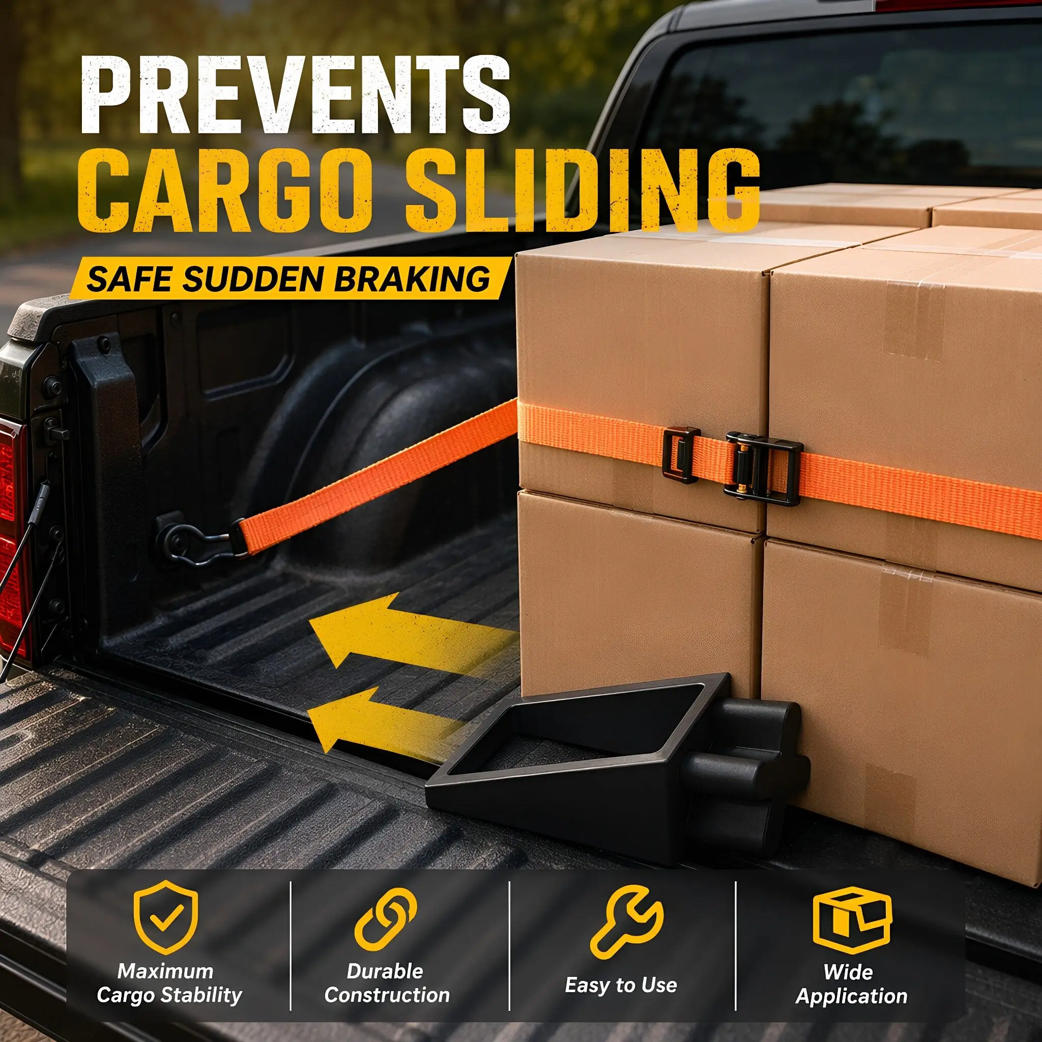 2Pcs Truck Bed Cargo Blocks Plastic Bumper Pads Cargo Load Stabilizer Stopper Block for Truck Bed Organizer Pickup Storage