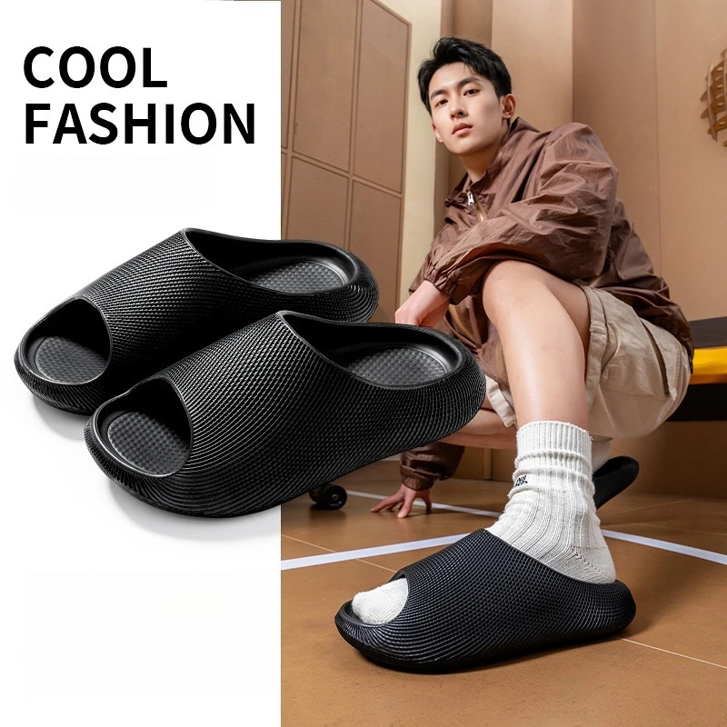 

Новые летние модные спортивные шлепанцы 2026 года с принтом, уличные нескользящие дышащие пляжные сандалии для пар, толстая подошва