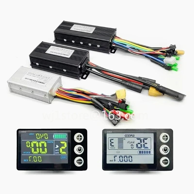 36V/48V 17A 40A 250W-2000W Three-Mode Sine Wave Ebike Controller with Learning Function and S866 Color Controller Display Kit