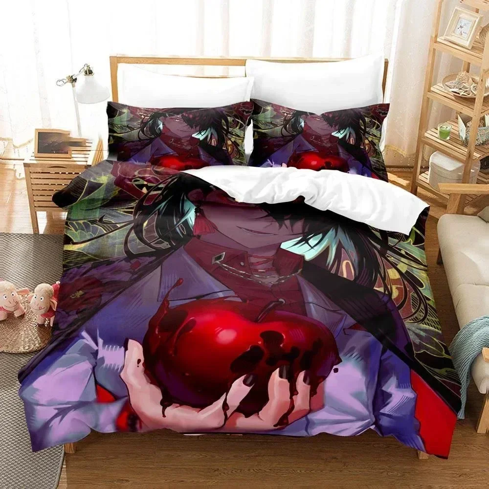

Hololive Vox Akuma Bedding Set Duvet Cover Sheet Printed Bed Set Pillowcase Bed Full Queen King Size Comforter Bedroom