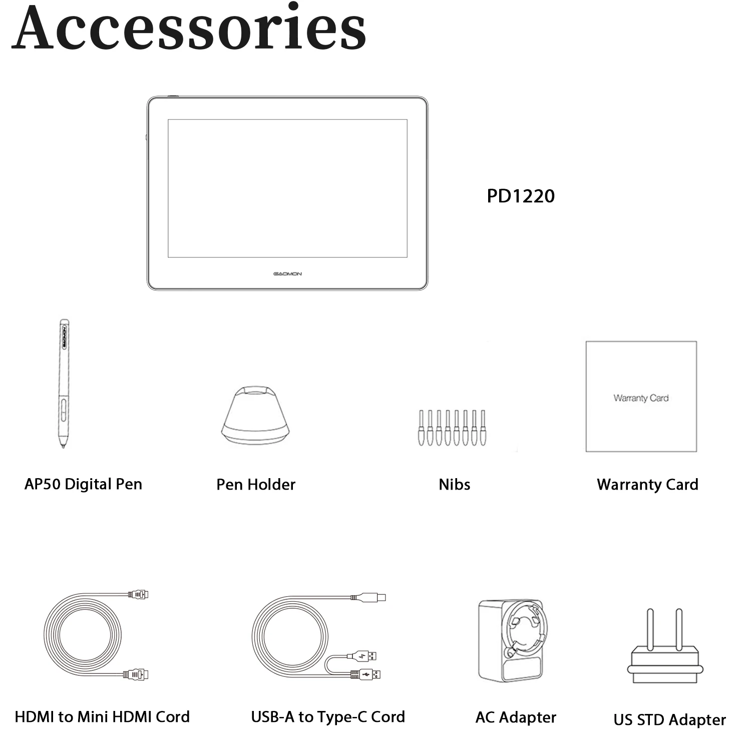 Imagem -06 - Gaomon-ips Monitor de Tela Lcd Ips Vidro Laminado Completo 116 Uso com Mac Windows Android os Pd1220