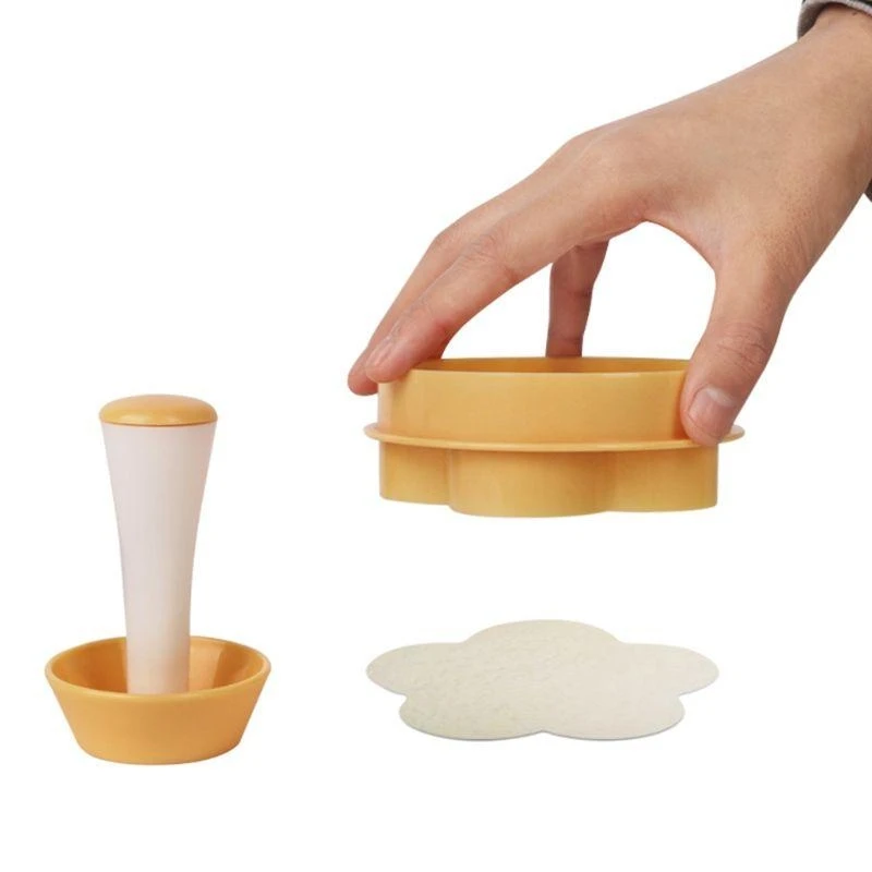 F92C Plastic Pastry Stamper Tart for Shell Mold Cutter Flower Round Dough Cookie Muff